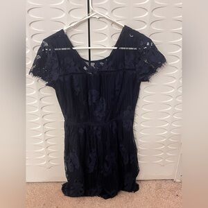 Maurice’s Elegant Navy Blue Lace Above Knee Dress, Women’s Size 5/6